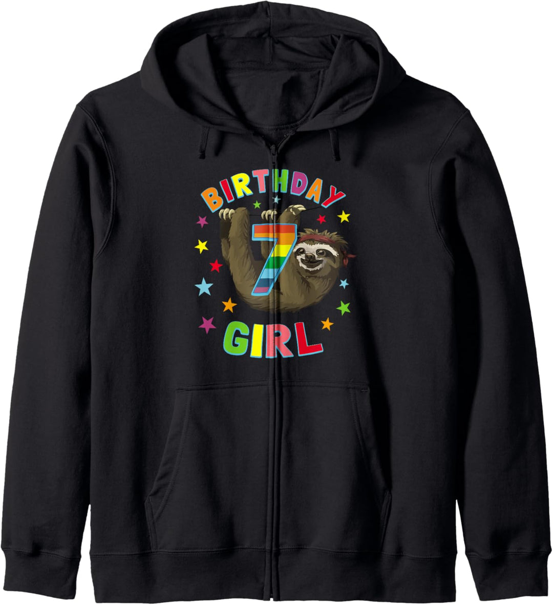 Mädchen 7. Geburtstag 7 Jahre alt Party Geschenk Faultier Kapuzenjacke