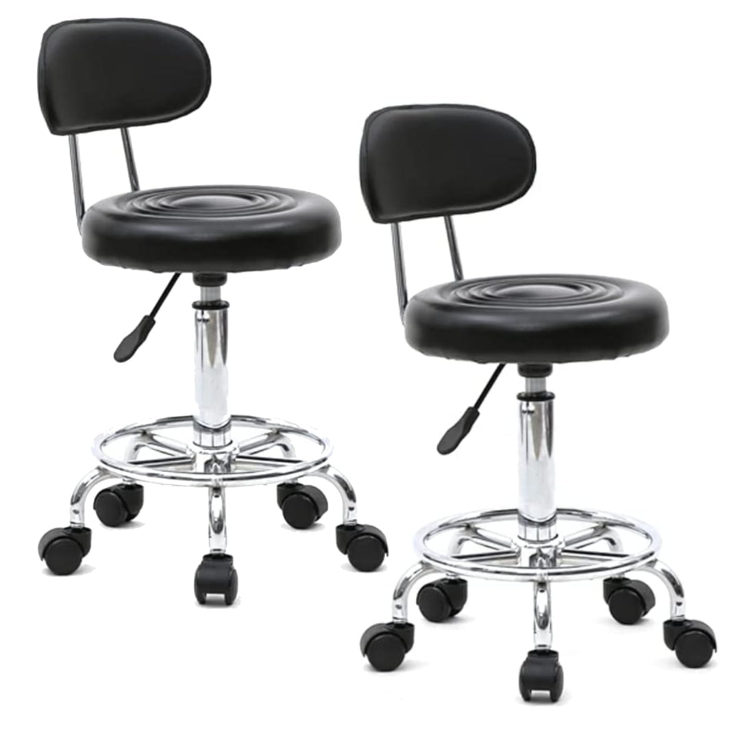 Ergonomischer Rollhocker mit Rückenlehne Arbeitshocker Drehhocker Rollhocker 360° drehbar Höhenverst