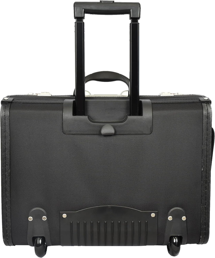 House Of Leather Pilotenkoffer mit Rädern, schwarz, ballistisches Nylon, Kabinengrösse, gross, Akten