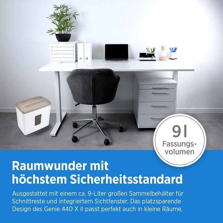 Genie 440 X II BR Schredder Aktenvernichter P4 | Papierschredder mit Partikelschnitt | 9L Auffangvol
