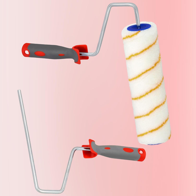 KOTARBAU® 5er Set Farbroller Gelbfaden 250 mm mit Gummigriff Farbwalze Walzenbürste Pinsel Rollerwal