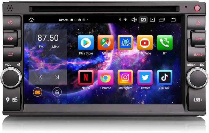 Erisin Acht-Kern 4GB+64GB Android 14 Universal Autoradio 2Din Für Nissan mit GPS Navigation Unterstü