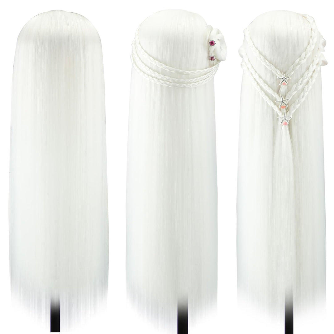 Trainingsköpfe, 28 inch Übungskopf Frisierkopf Friseur 100% Synthetikfaser-Haar Styling Kopf Frisier