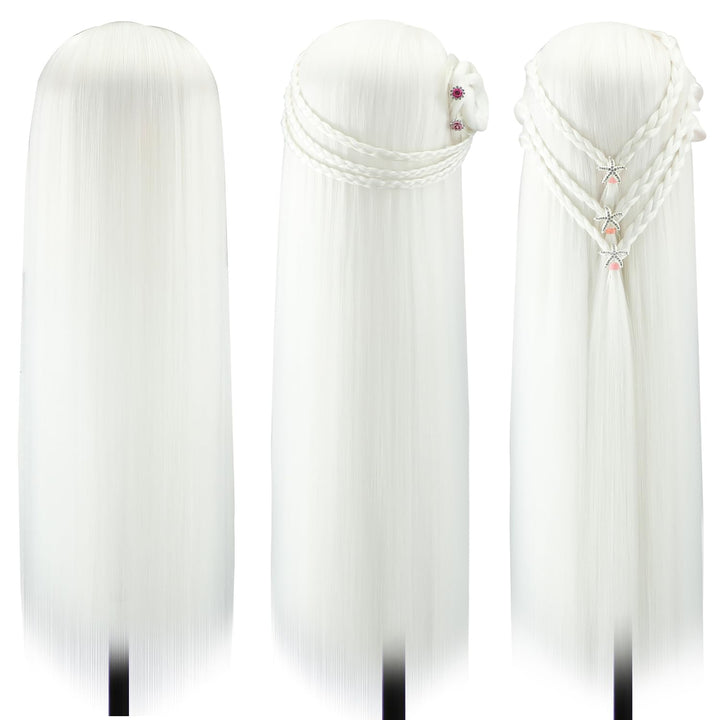 Trainingsköpfe, 28 inch Übungskopf Frisierkopf Friseur 100% Synthetikfaser-Haar Styling Kopf Frisier