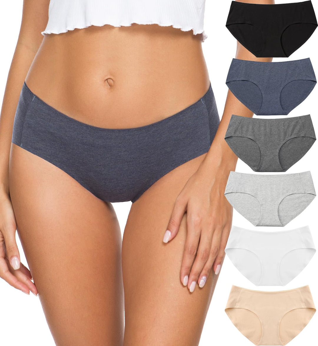 ALTHEANRAY Womens Underwear Cotton Underwear for Women Seamless Hipster Bikini Briefs Panties 6 Pack