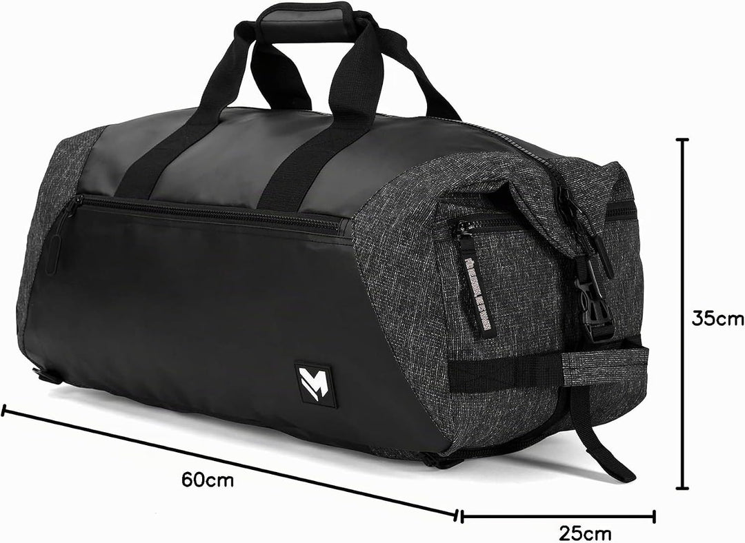Lamaki Sporttasche Herren &amp; Damen 45L Duffle Bag - Multifunktional 2-in-1 Sporttasche mit Rucksackfu