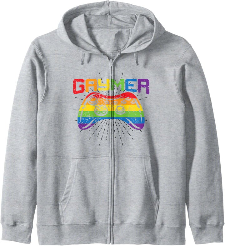 Gaymer Pride Gay LGBT Rainbow Flag Lesbian Vintage Gaming Kapuzenjacke