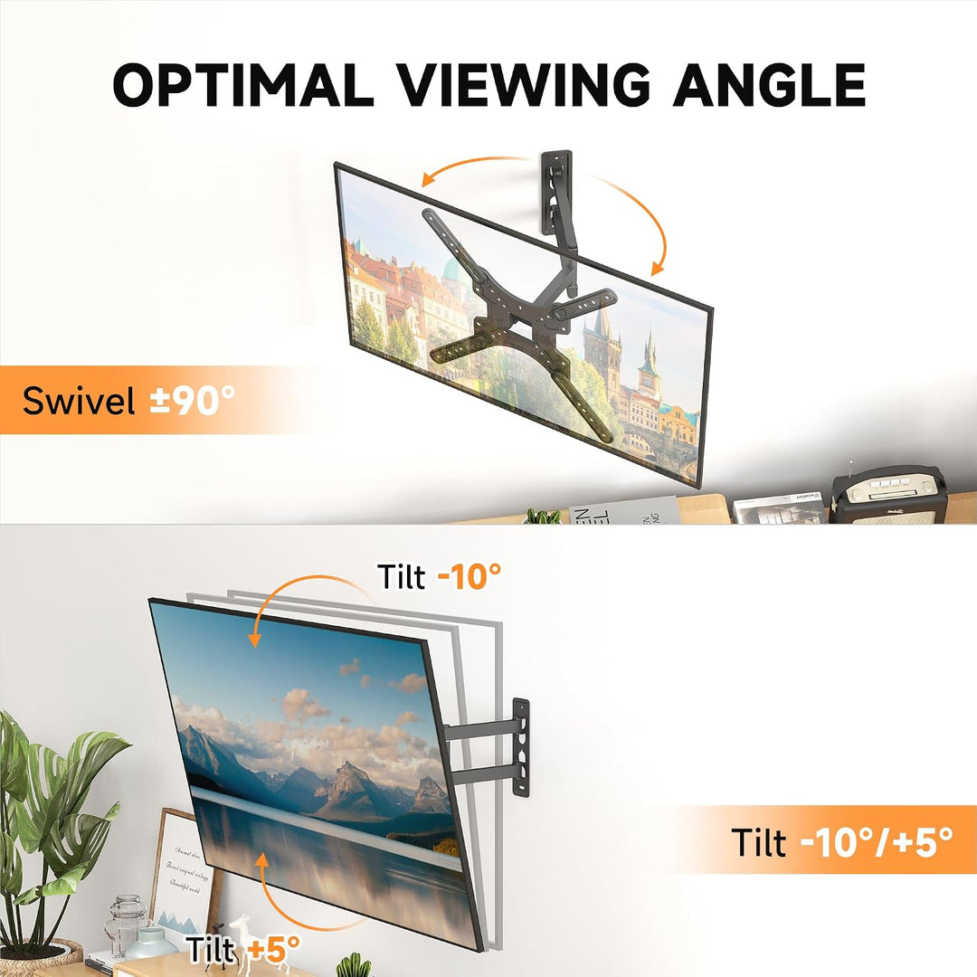 XINLEI TV Wandhalterung Schwenkbar Neigbar, TV Halterung für 26-65 Zoll Flach &amp; Curved Fernseher bis