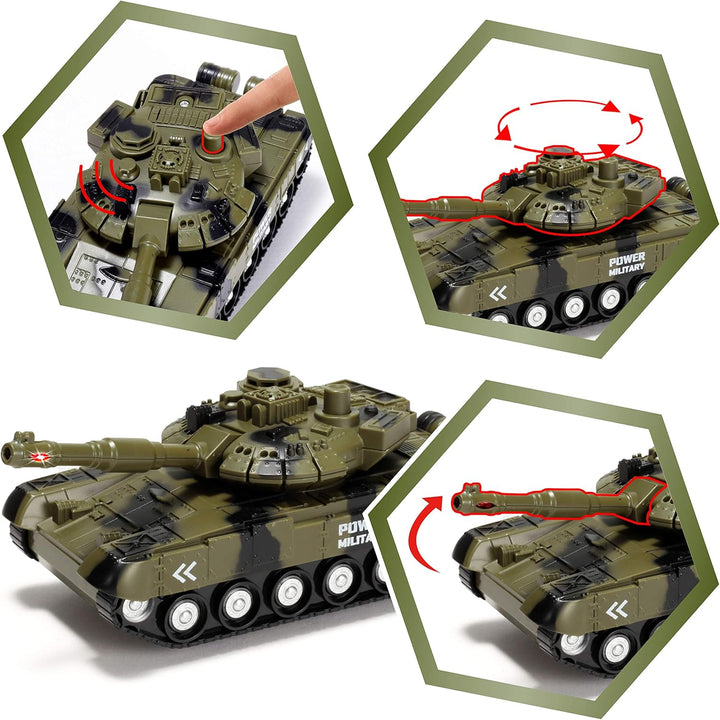 JOYIN 3 in 1 Reibungsbetriebenes Sirenen-Militärfahrzeugspielzeug mit Actionfiguren, einschliesslich