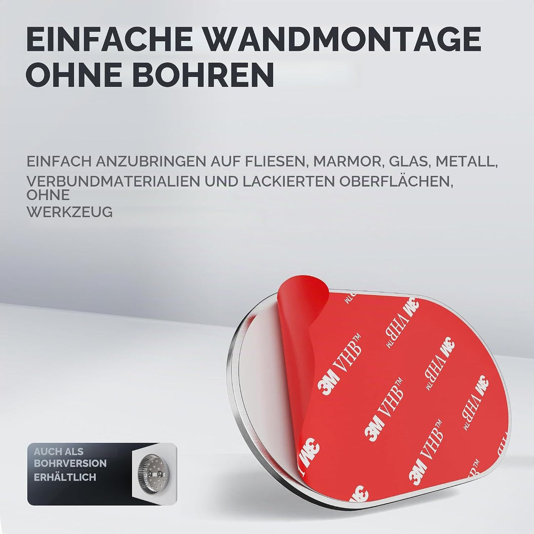 ovimar Toilettenpapierhalter Helnaes Papierrollenhalter mit Glasablage Silber 3M | Klopapierhalter s