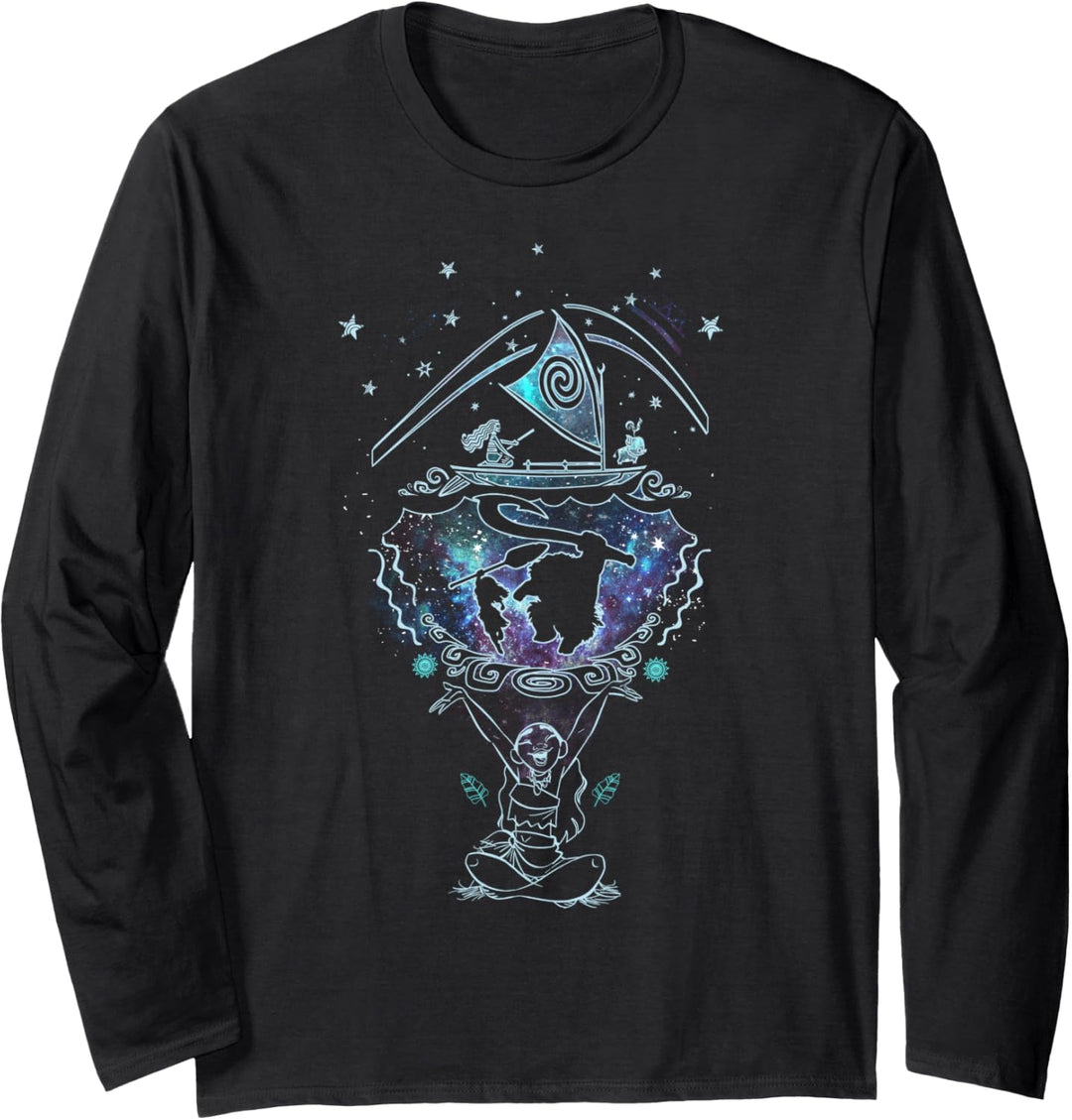 Disney Moana Dream Galaxy Maui Outline Langarmshirt