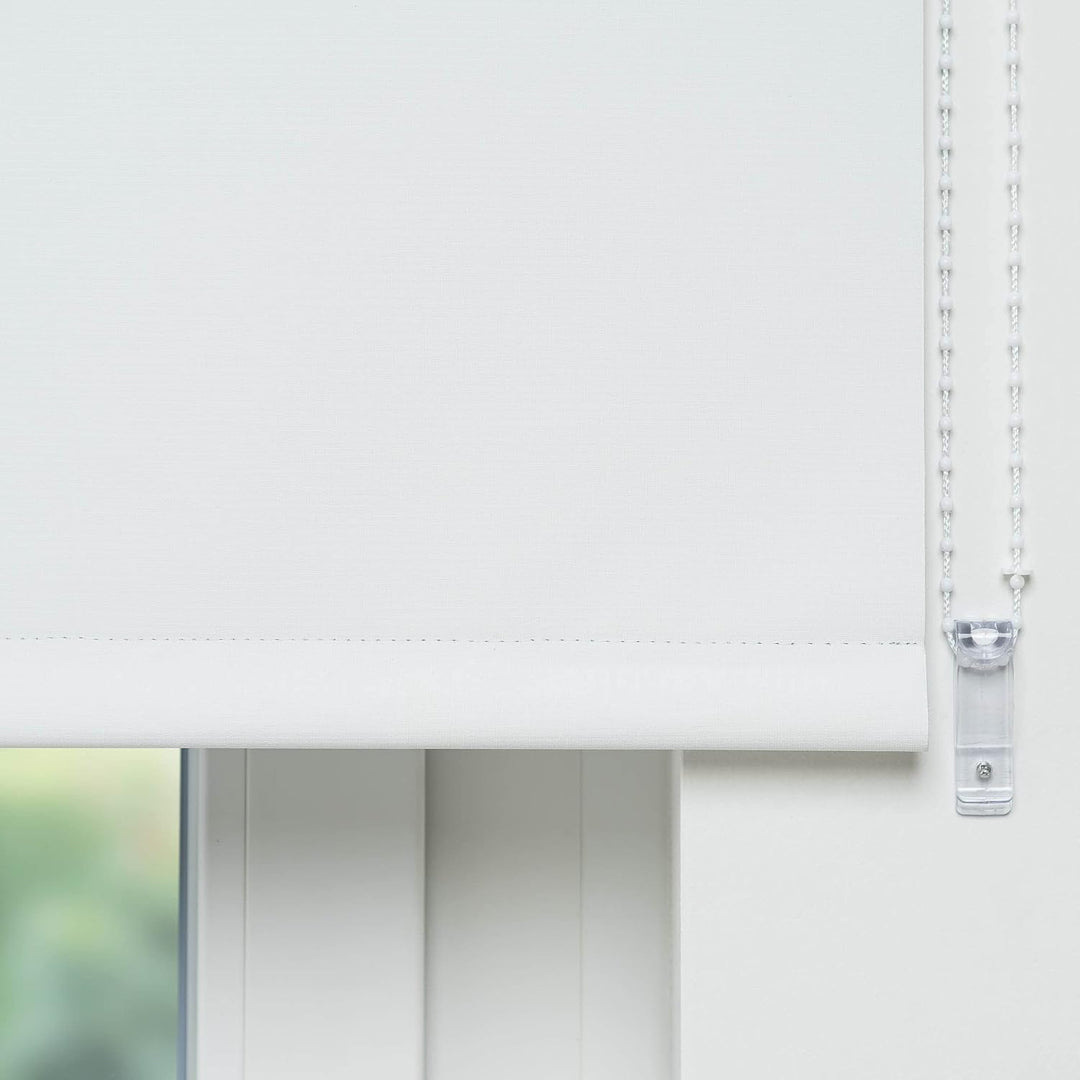 Liedeco® Rollo, Fenster Rollo, Kettenzug-Rollo / 122 x 180 cm (Breite x Höhe), weiss/Verdunkelnd, Ab