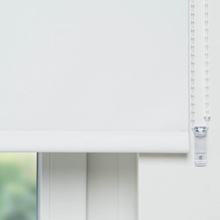 Liedeco® Rollo, Fenster Rollo, Kettenzug-Rollo / 122 x 180 cm (Breite x Höhe), weiss/Verdunkelnd, Ab
