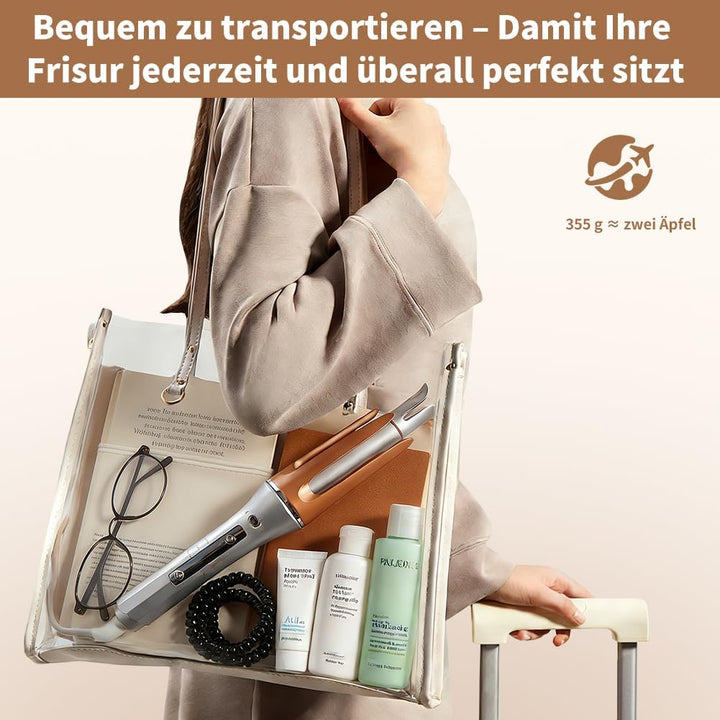 Aohcae automatischer lockenstab, 3 Temperaturstufen (170-210°C) lockenwickler aufheizbar, 25mm hair