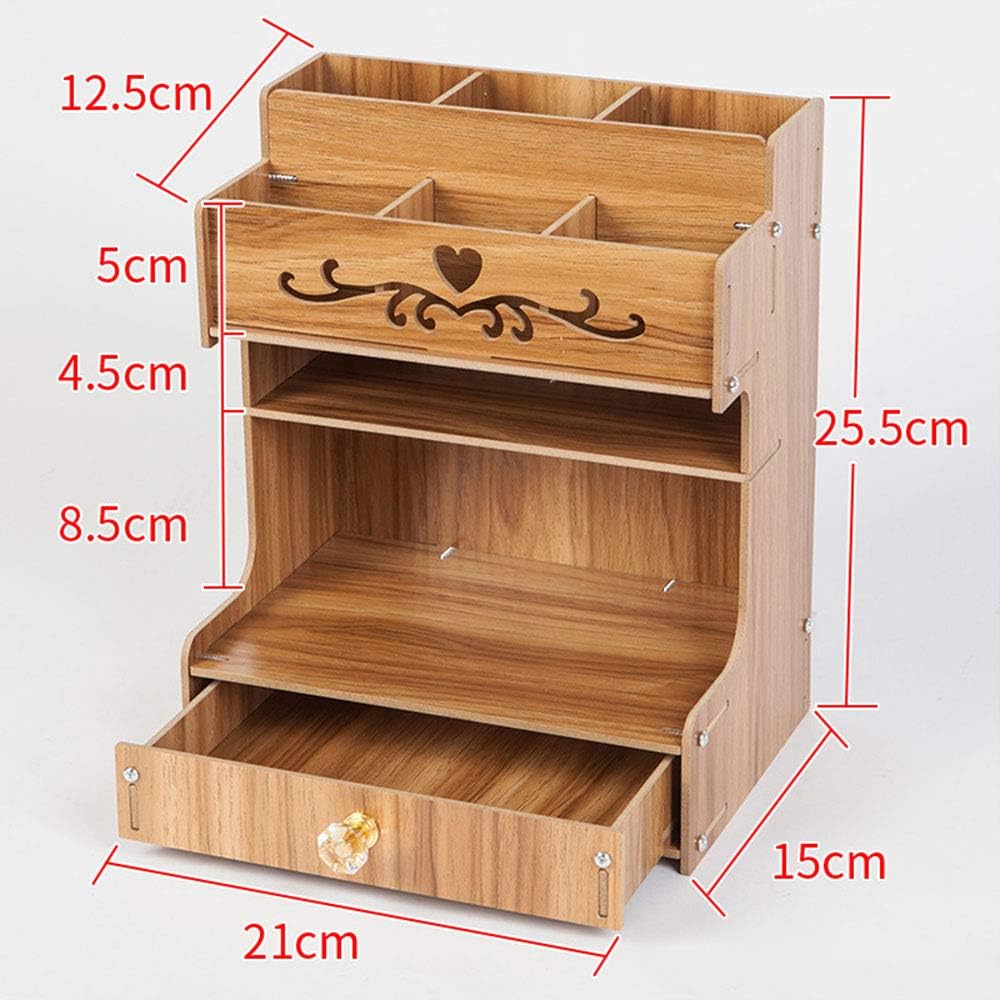 Stiftehalter, Aufbewahrungsregal aus Holz, multifunktional, Schreibtisch-Organizer für Schreibwaren,