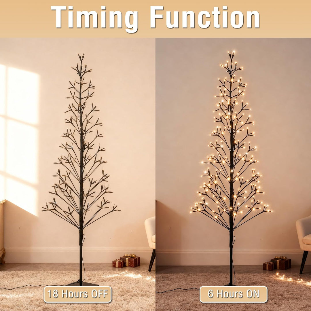 1.5M im Freien künstlichen Baum enthält 27 LED Warmweisse Blinkende Glühbirne - 216 LED Pre lit Weih