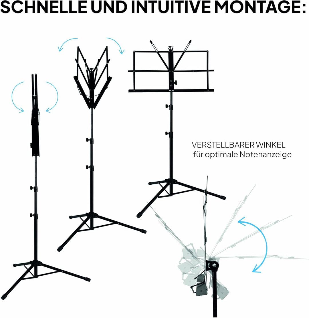 OcioDual Musikpult, Stativ, Notenpult, Tragbarer Ständer, Klappbares Rednerpult mit Tragetasche, Orc