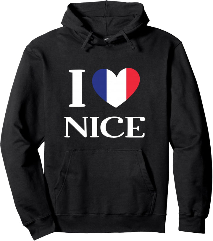 I Love Nice City Frankreich Flagge Pullover Hoodie