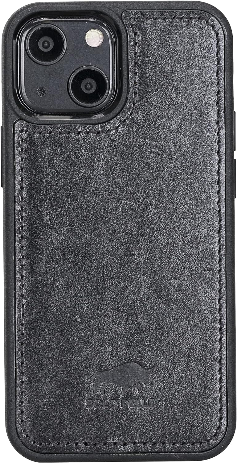 Solo Pelle Lederhülle kompatibel für iPhone 13 Mini in 5.4 Zoll abnehmbare Hülle (2in1) inkl. Karten