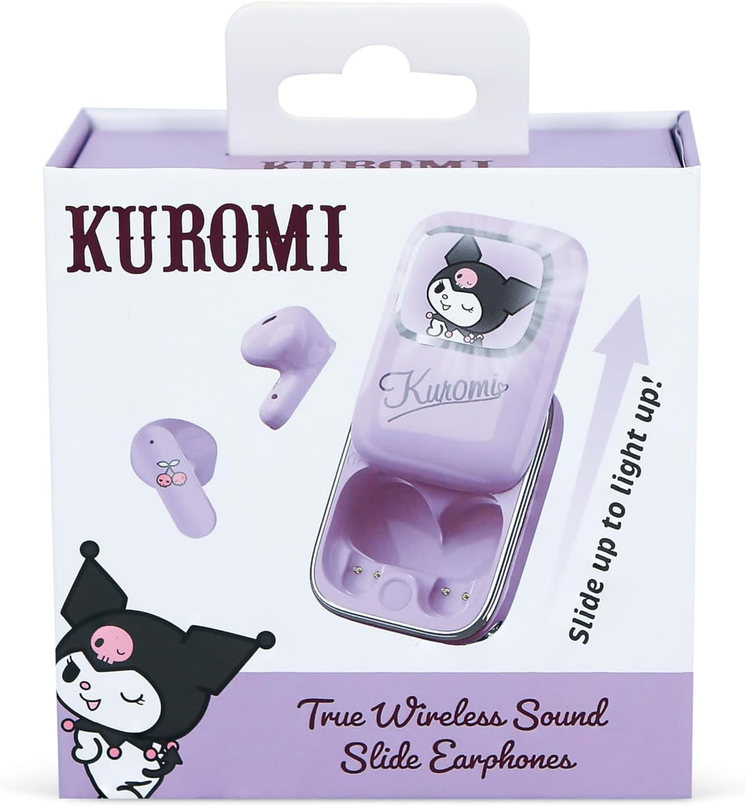 OTL Technologies Kuromi Schiebekopfhörer TWS mit Ladebox, Bluetooth 5.3, Touch-Steuerung, LED, USB-C