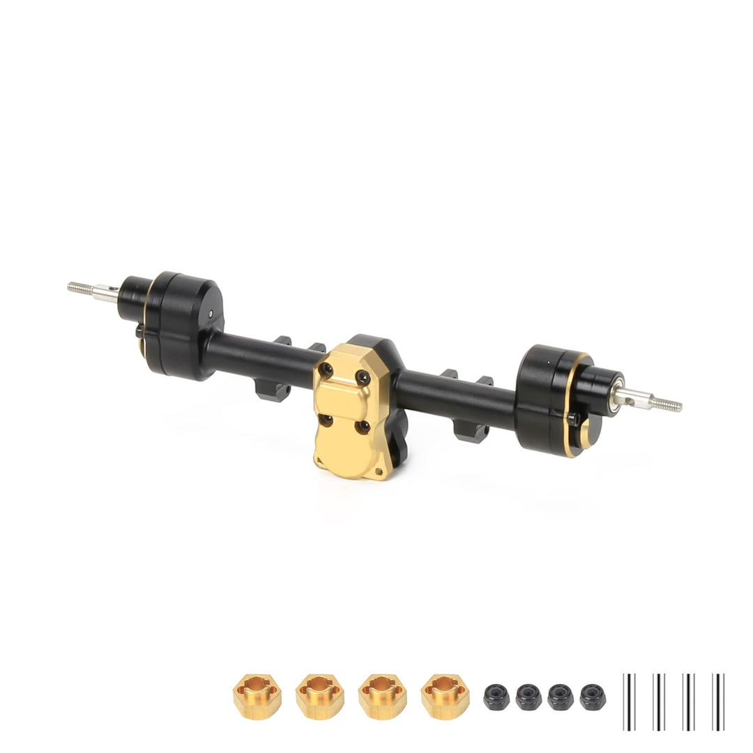 RCAWD RC Achsen Set ，Hinteres Portal-Achsengehäuse und Stahlgetriebe für Axial 1-24 SCX24 Crawler, v