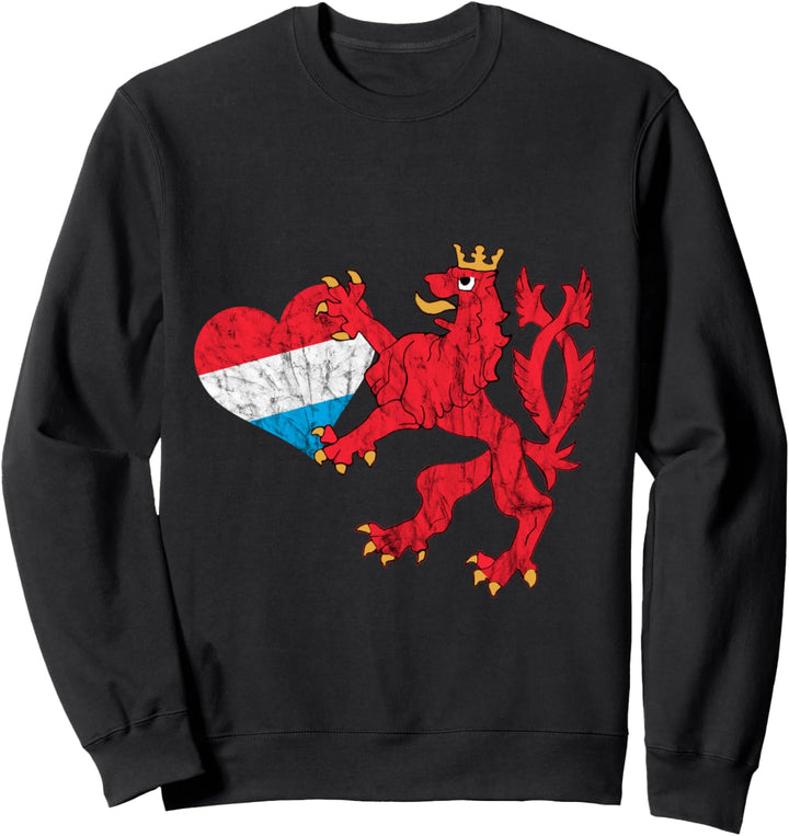 Luxemburger Wappen Von Luxemburg Herz Roter Löwe Sweatshirt