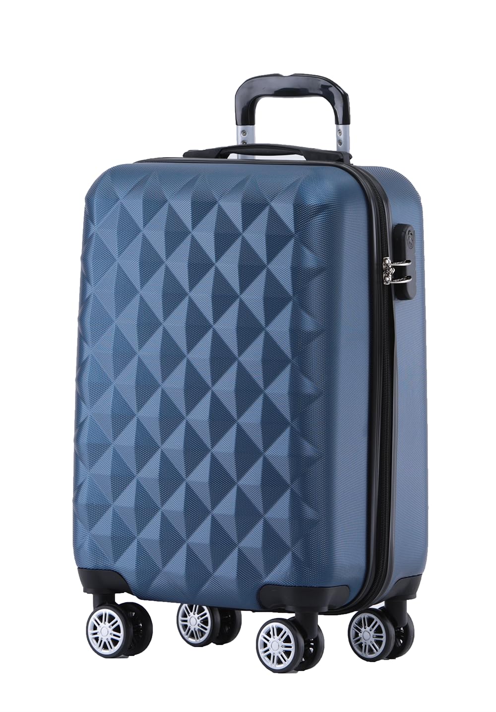 BEIBYE Zwillingsrollen 2066 Hartschale Trolley Koffer Reisekoffer Gepäck M-L-XL-Set (Blau, M) Blau M