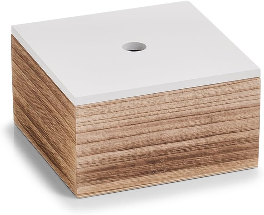Zeller Aufbewahrungsbox, 3er Set, ca. 16 x 16 x 8 cm; 20 x 20 x 11,2 cm; 24 x 24 x 14 cm, weiss/Natu