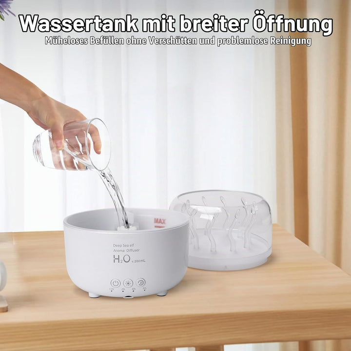 280 ML Luftbefeuchter mit 7 Farben Licht, Luftbefeuchter für Schlafzimmer und Pflanze, 2 Spray Modus