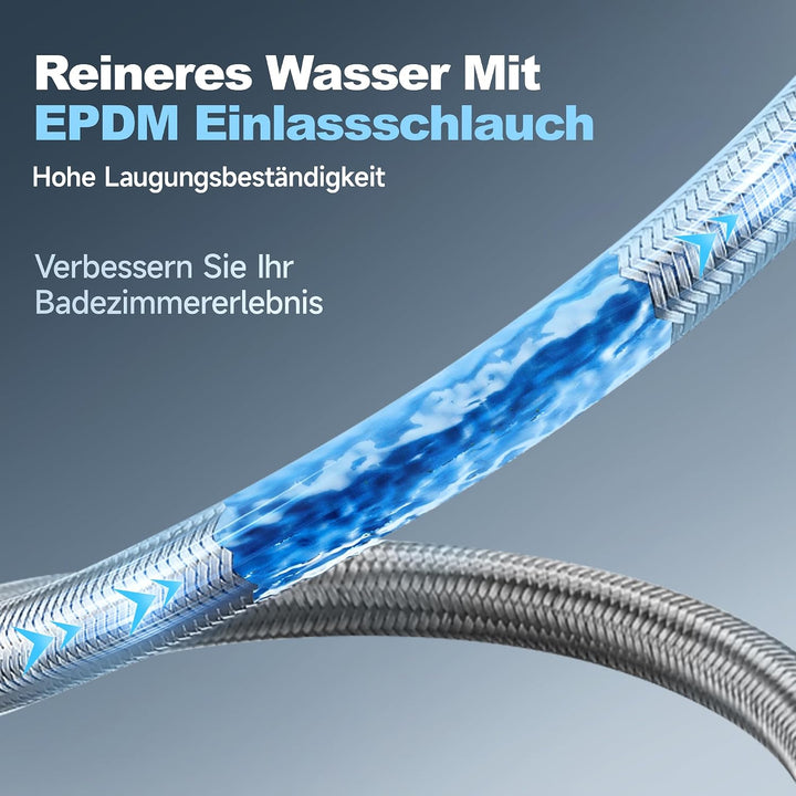 Wasserhahn Bad aus Edelstahl, Moderner Waschtischarmatur für Badezimmer mit Keramikkartusche und Ung