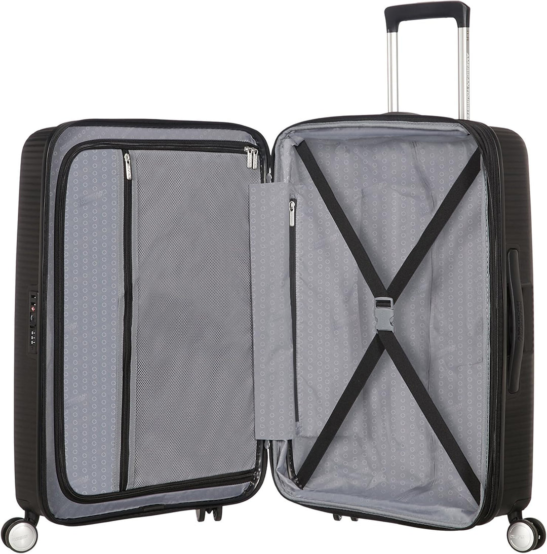 American Tourister Soundbox - Spinner M Erweiterbar Koffer, 67 cm, 81 L, Schwarz (Bass Black) Schwar