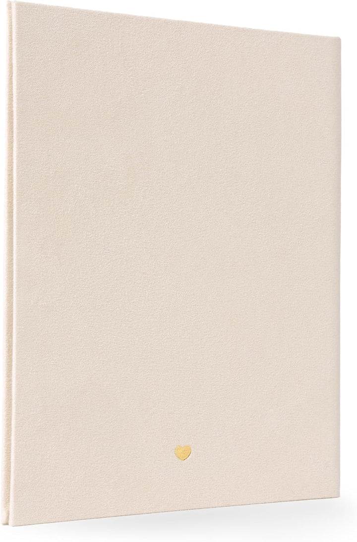 Stammbuch Hochzeit Beige-Grau Gold Samt Velour, handgefertigt inkl. vorgedruckten Innenseiten -Stand