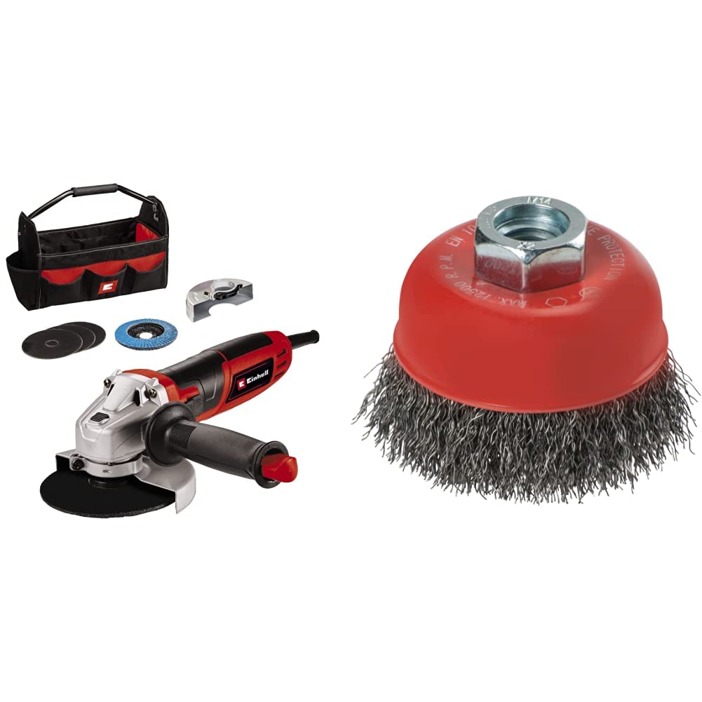 Einhell Winkelschleifer TC-AG 125/850 Kit (850 W, 12.000 min-1, max. Schnitttiefe 28 mm, max. Scheib