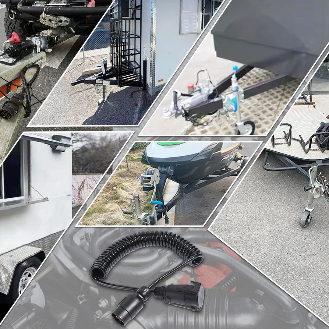 Anhänger Spiralkabel 7 Polig 3,5 Meter, 12V Anhänger Verlängerungskabel 7 Polig, Anhängerkabel Mit A