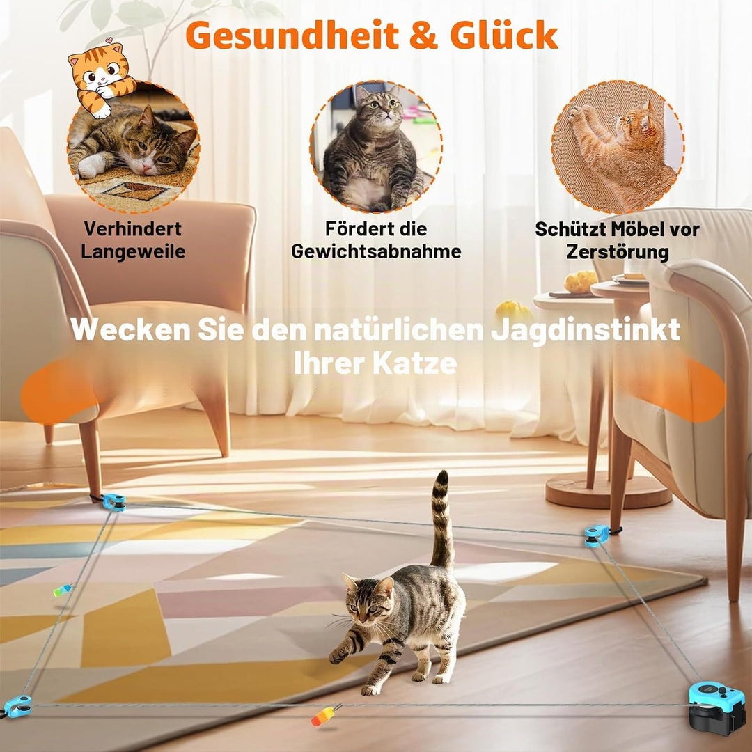 ITSHINY Katzenspielzeug Elektrisch, Katzenspielzeug Selbstbeschäftigung mit anpassbaren Laufwegen,US