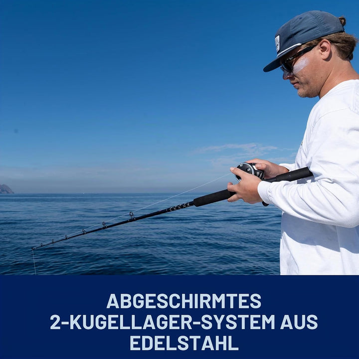PENN Rival Level Wind Multirolle für Boote und Kajaks – Hochleistungs-Salzwasserrolle für Dorsch, Ba
