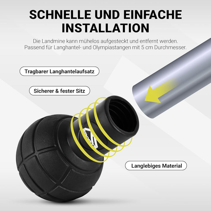 MSPORTS Landmine, Langhantelaufnahme, Anbaugerät für Langhantelstangen mit 25 oder 50 mm