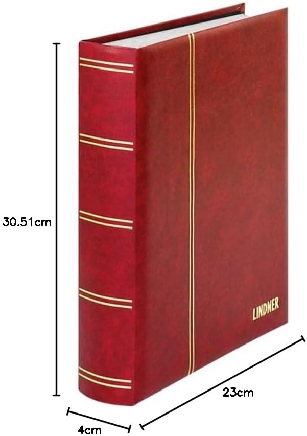 Lindner 1162S Einsteckbuch - Einsteckbücher mit 60 weissen Kartonseiten mit 10 Pergaminstreifen - Ei