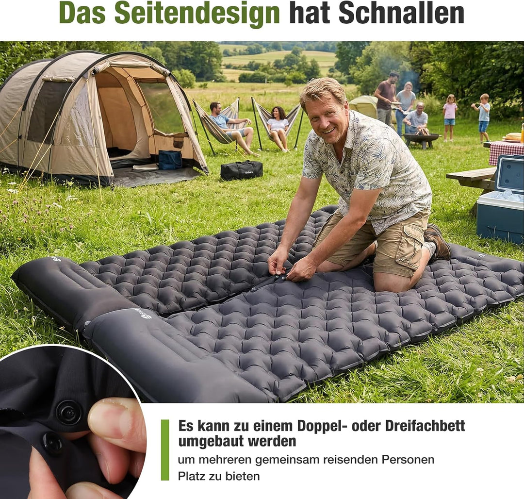 Sekey Ultraleichte Camping Luftmatratze mit Fusspumpe, 1 Min Aufblasen Campingmatratze, Extra Klein