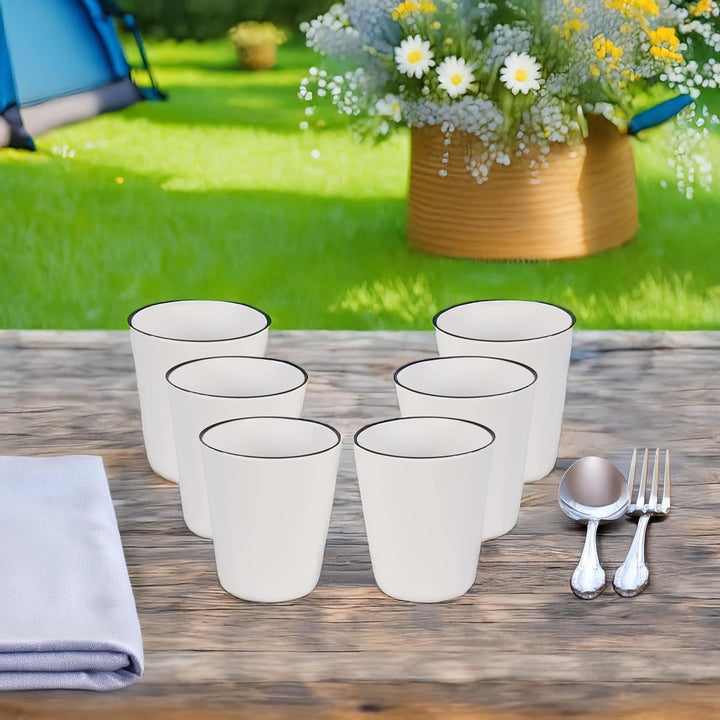 Annastore Bruchsicheres Camping-Geschirr Set aus Melamin - wieder verwendbar - spülmaschinenfest Kun