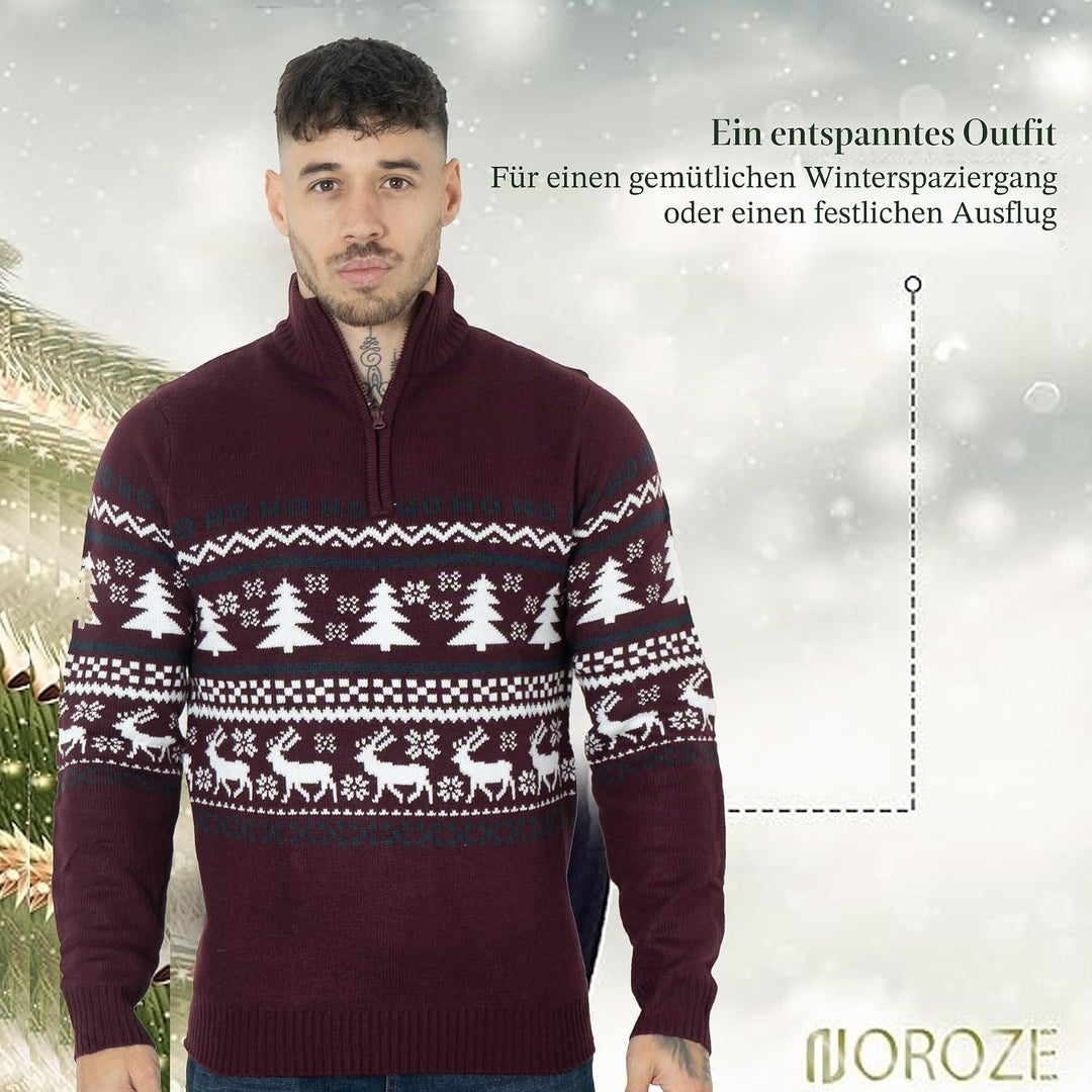 NOROZE Herren Weihnachten Pullover Neuheit Faire Insel Jumper Grobstrick Pulli für Frauen Unisex M B