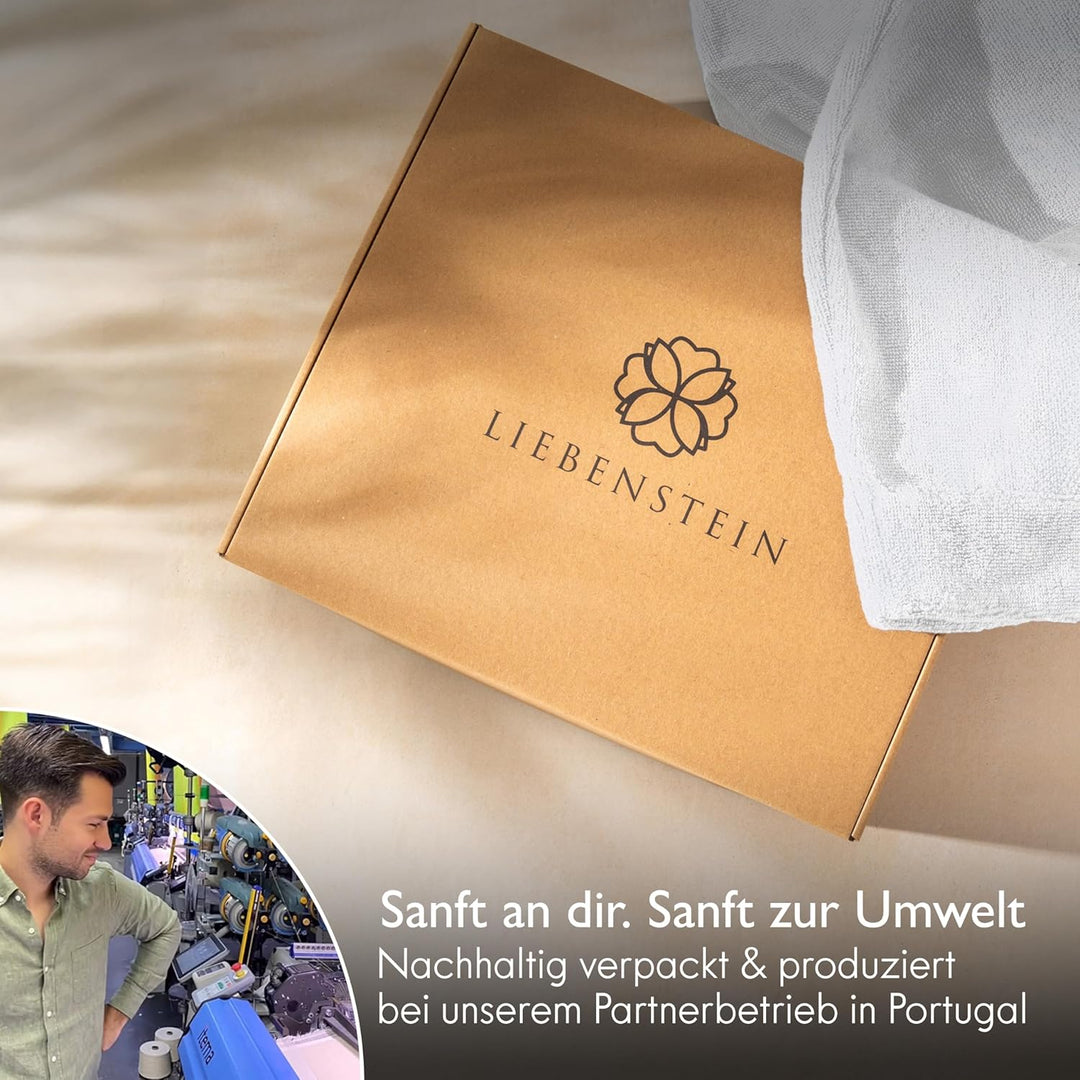 Liebenstein® Premium Bademantel Damen aus 100% samtweicher Baumwolle mit Kapuze – elegante Passform