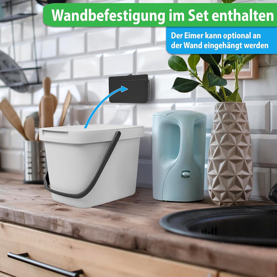 YourCasa Biomülleimer Küche - 6L Komposteimer Küche für alltäglichen Biomüll Behälter - Kompostbehäl