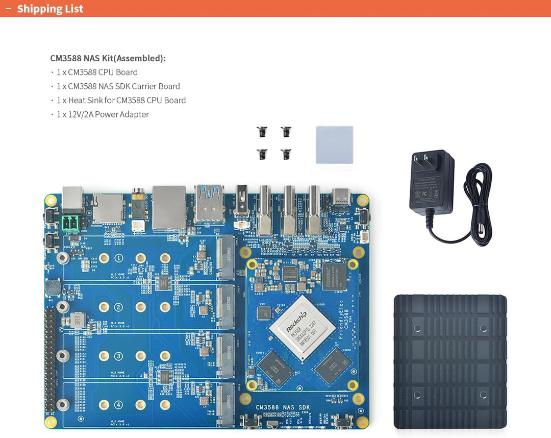 youyeetoo CM3588 Mini NAS Platform, up to 8K Video, RK3588,OpenMediaVault fit,16GB/8GB LPDDR4X, 4 x