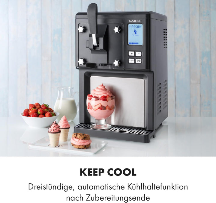 Klarstein Sweet Sundae - Eiscrememaschine, 1,5 Liter, mitselbstkühlendem Kompressor, 200 Watt, Ausga