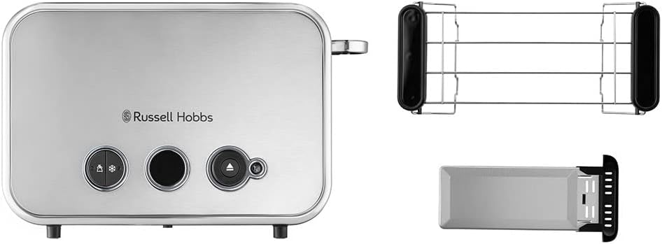 Russell Hobbs Toaster [für 2 Scheiben] Distinctions Edelstahl Titanium (extra breite Toastschlitze,i