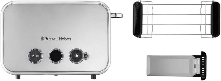 Russell Hobbs Toaster [für 2 Scheiben] Distinctions Edelstahl Titanium (extra breite Toastschlitze,i
