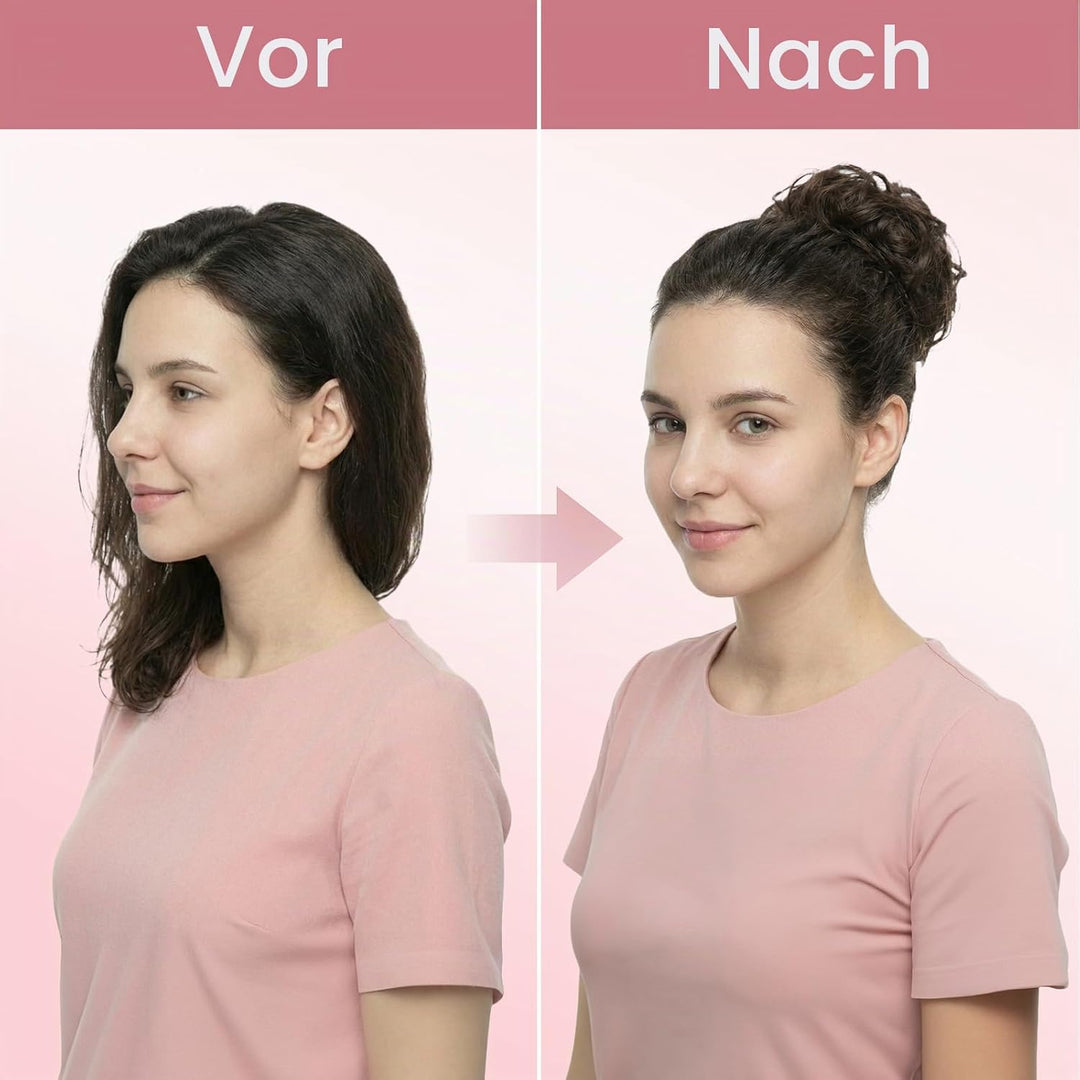 S-noilite Echthaar Messy Bun mit klammer Natürliches Haarteil für Dutt und Hochsteckfrisuren - Claw