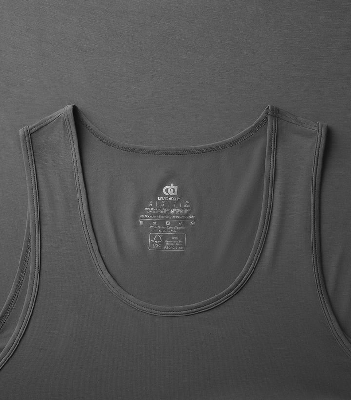 DAVID ARCHY Herren Tank Top Unterhemd mit Rundhals-Ausschnitt aus Bambusfaser,3er or 5er Pack, 3pack