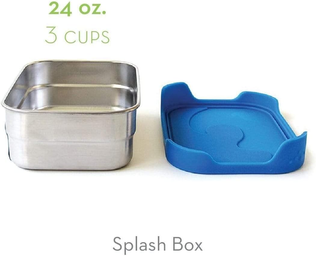 ECOlunchbox Blue Water Bento| Splash Box, Edelstahldose mit Silikondeckel | Lunchbox | Brotdose | Be